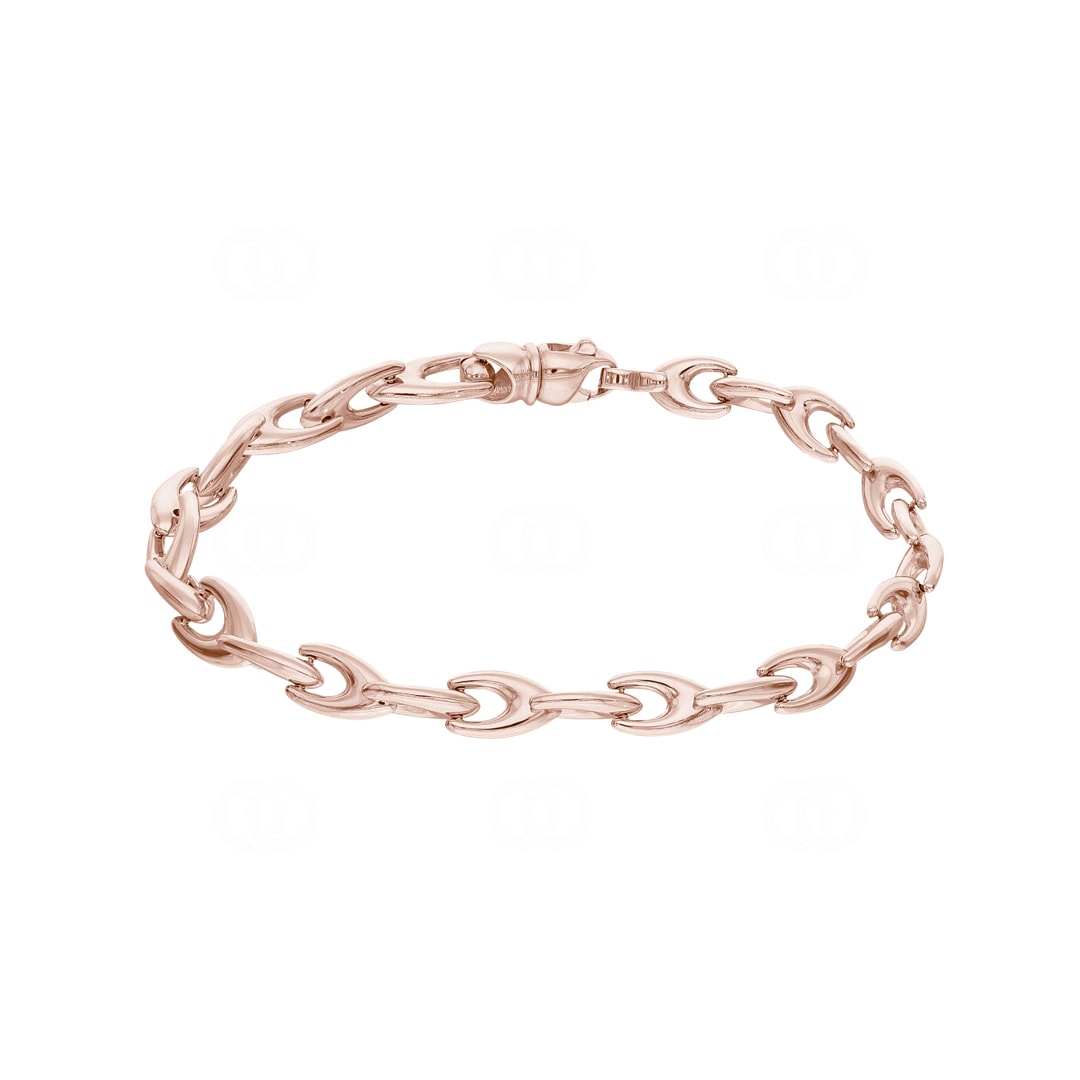 Fantasiearmband 750/18 K Roségold halbmassiv 6.0mm 19cm