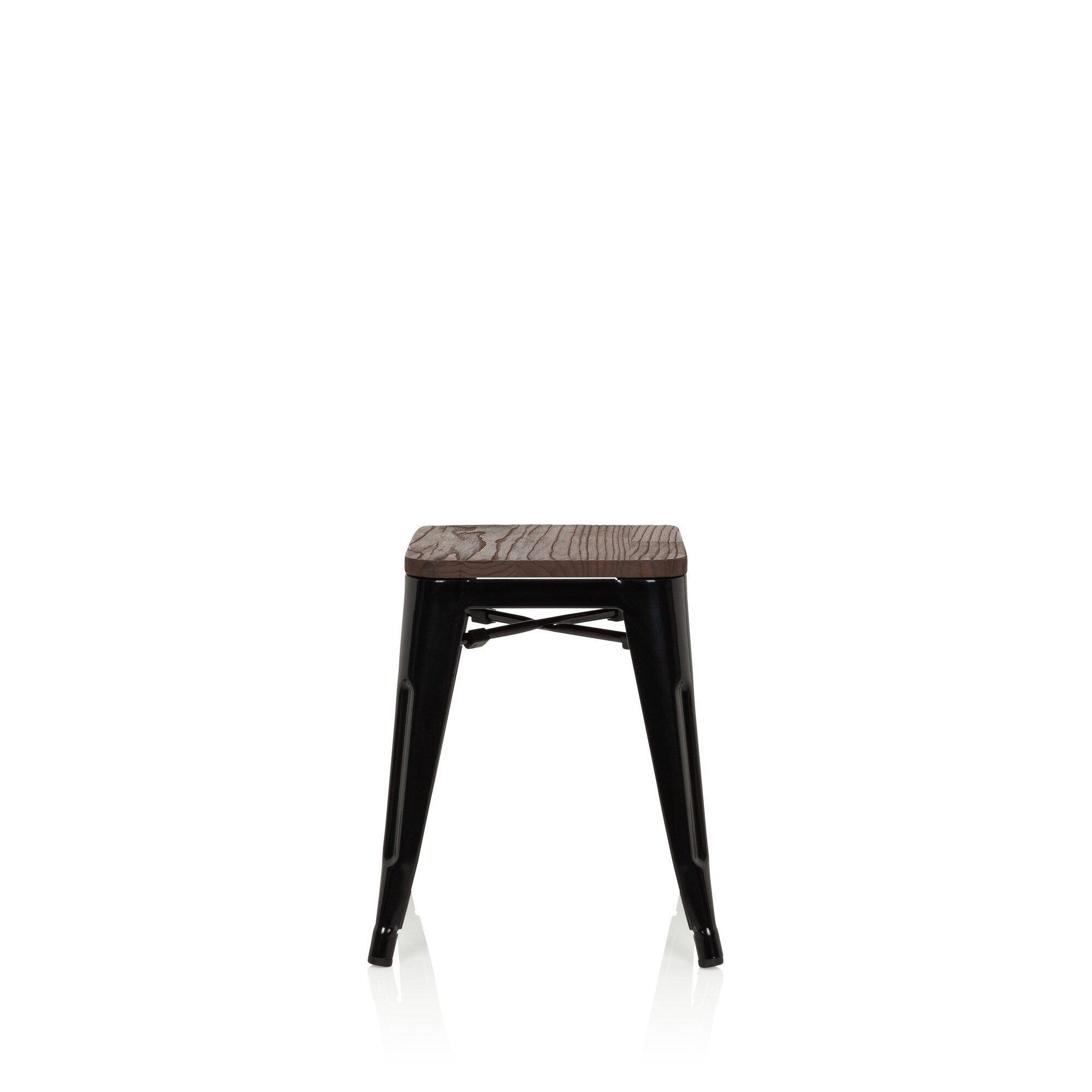 Bistrohocker VANTAGGIO W Stahl / Ulmenholz ohne Armlehnen hjh OFFICE