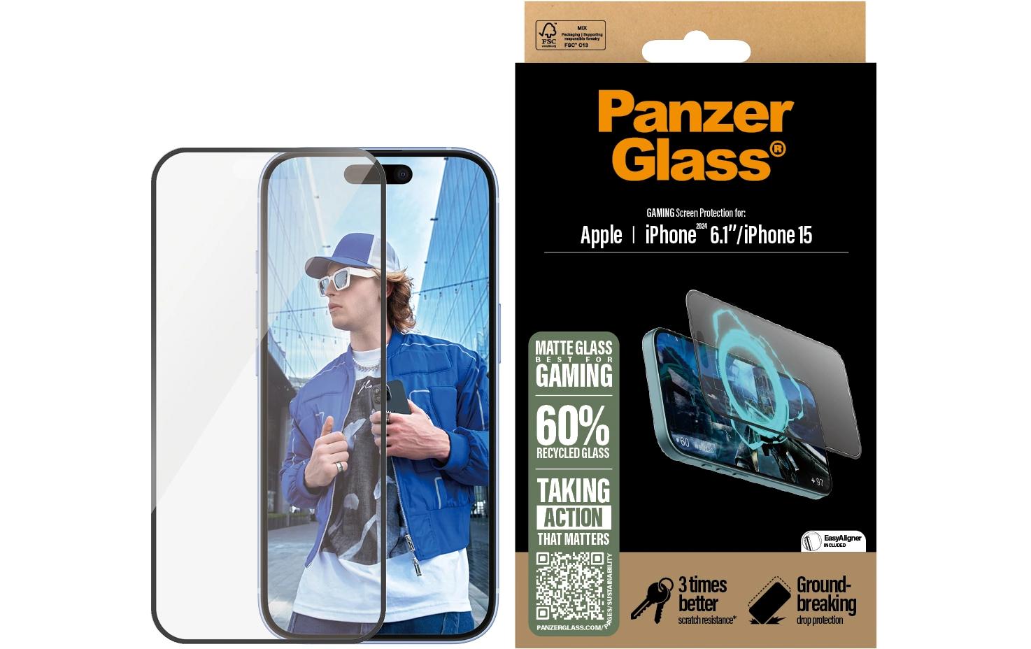Displayschutz Ultra Wide Fit Gaming iPhone 15/16Gaming-Display-Schutzfolie für das Apple iPhone 16