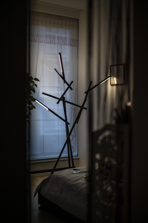 Foscarini Tuareg vloerlamp LED zwart verchroomd