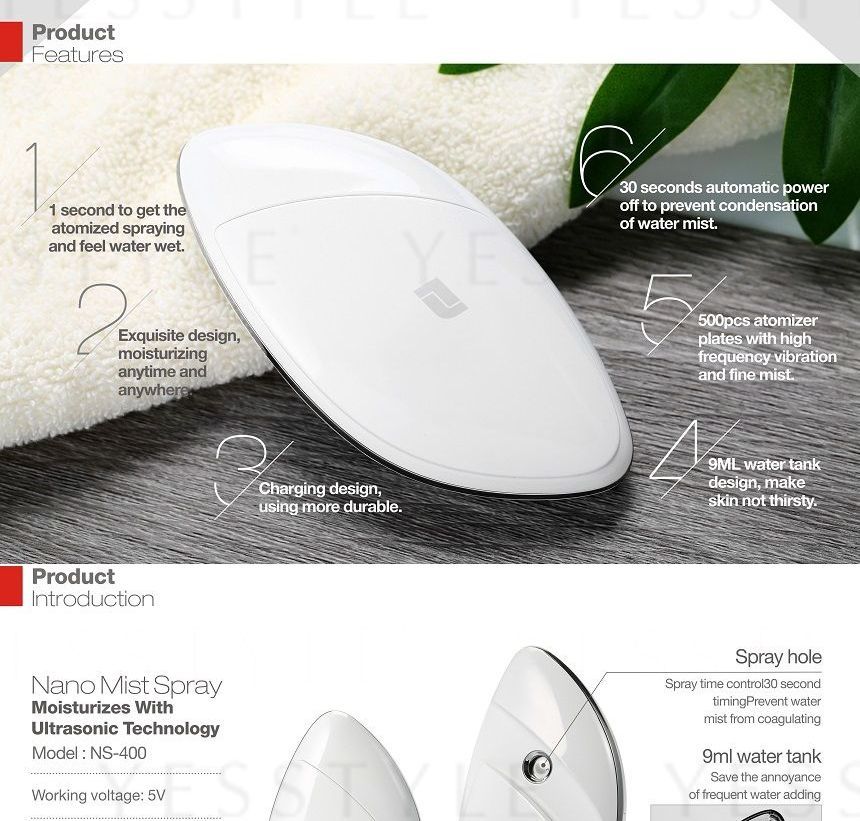 LIFETRONS - Nano Mist Spray Moisturizer met ultrasone technologie