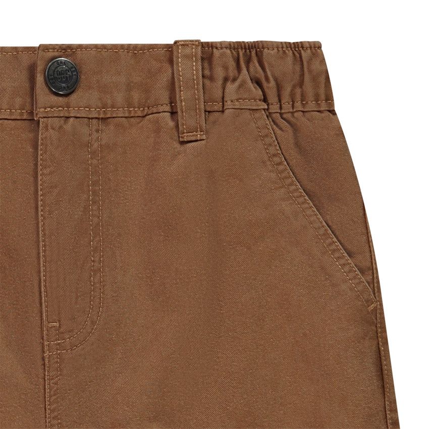 Pantalon chino droit uni pour garçon - Marron