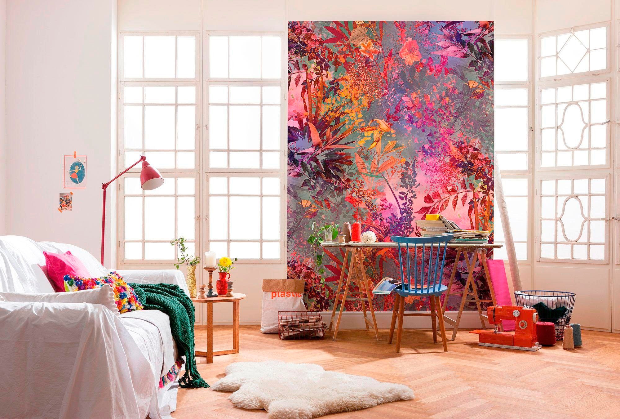Komar Fototapete »Wild Garden - Grösse 184 x 254 cm« bedruckt glatt Wohnzimmer, Schlafzimmer