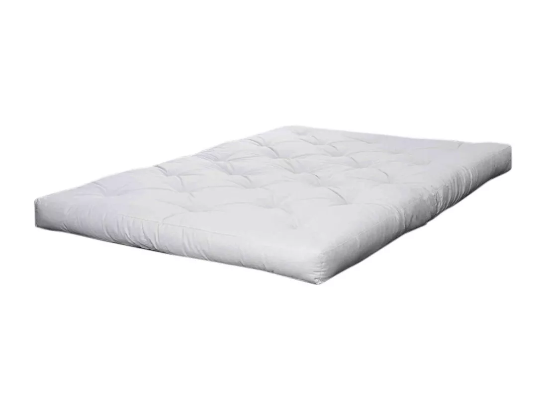 Matelas futon ecru 18 cm double coeur en latex 200x200