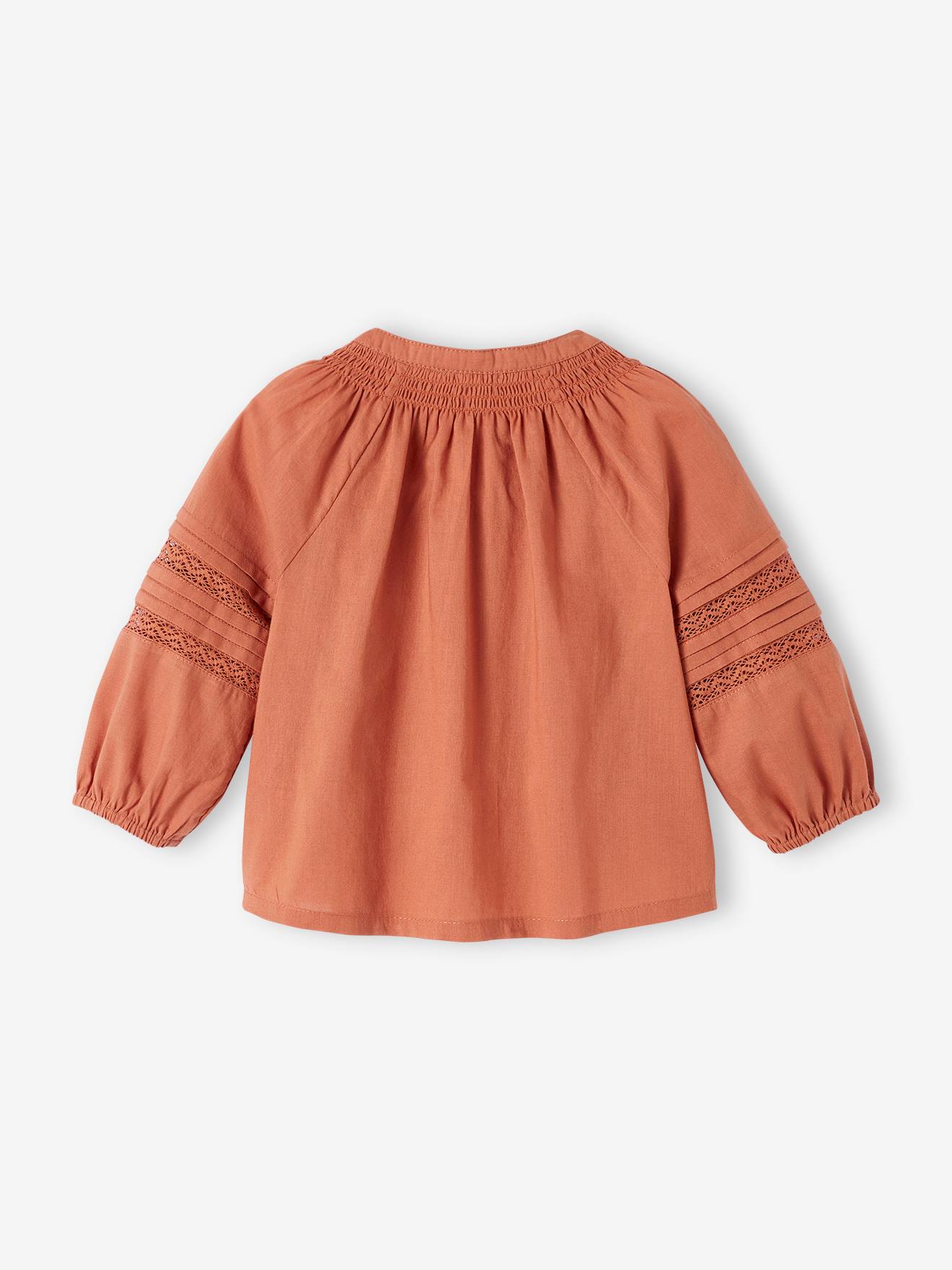 Blusa elegante para bebê cor ferrugem