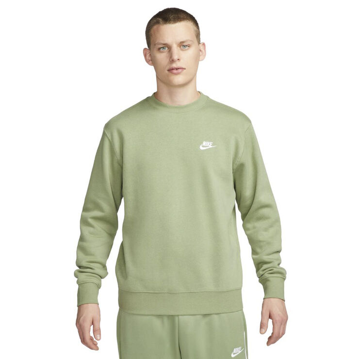 Nike club crewneck Oil green/white