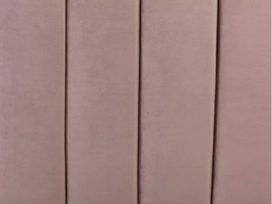 Lit 160 x 200 cm avec tête de lit ondulée - Velours - Vieux rose - SAGALI