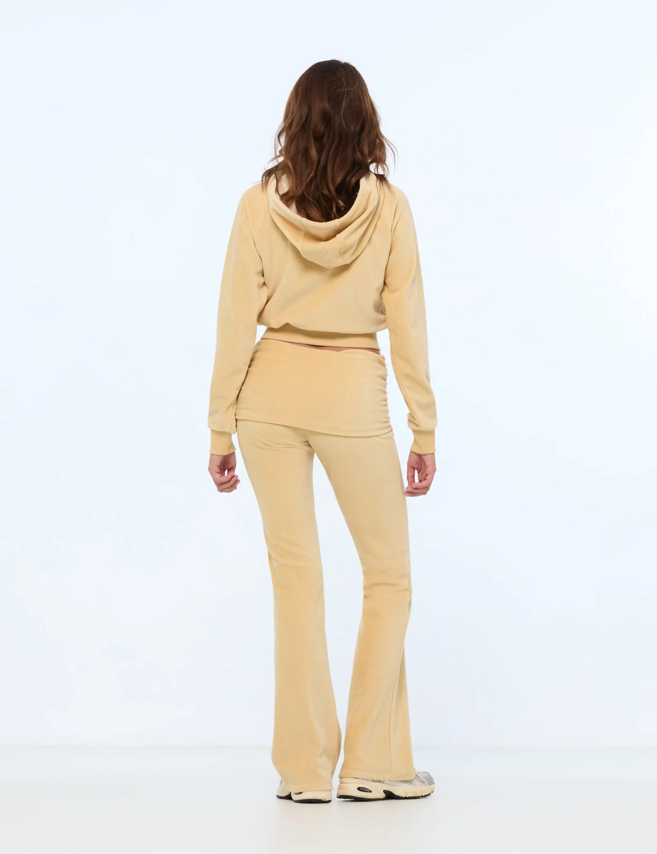 Jogging flare à revers beige moyen