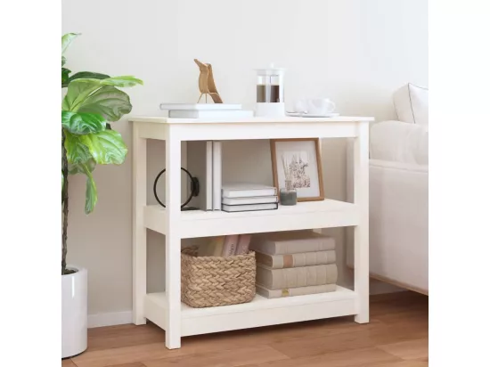 Table console Blanc 80x40x74 cm Bois massif de pin