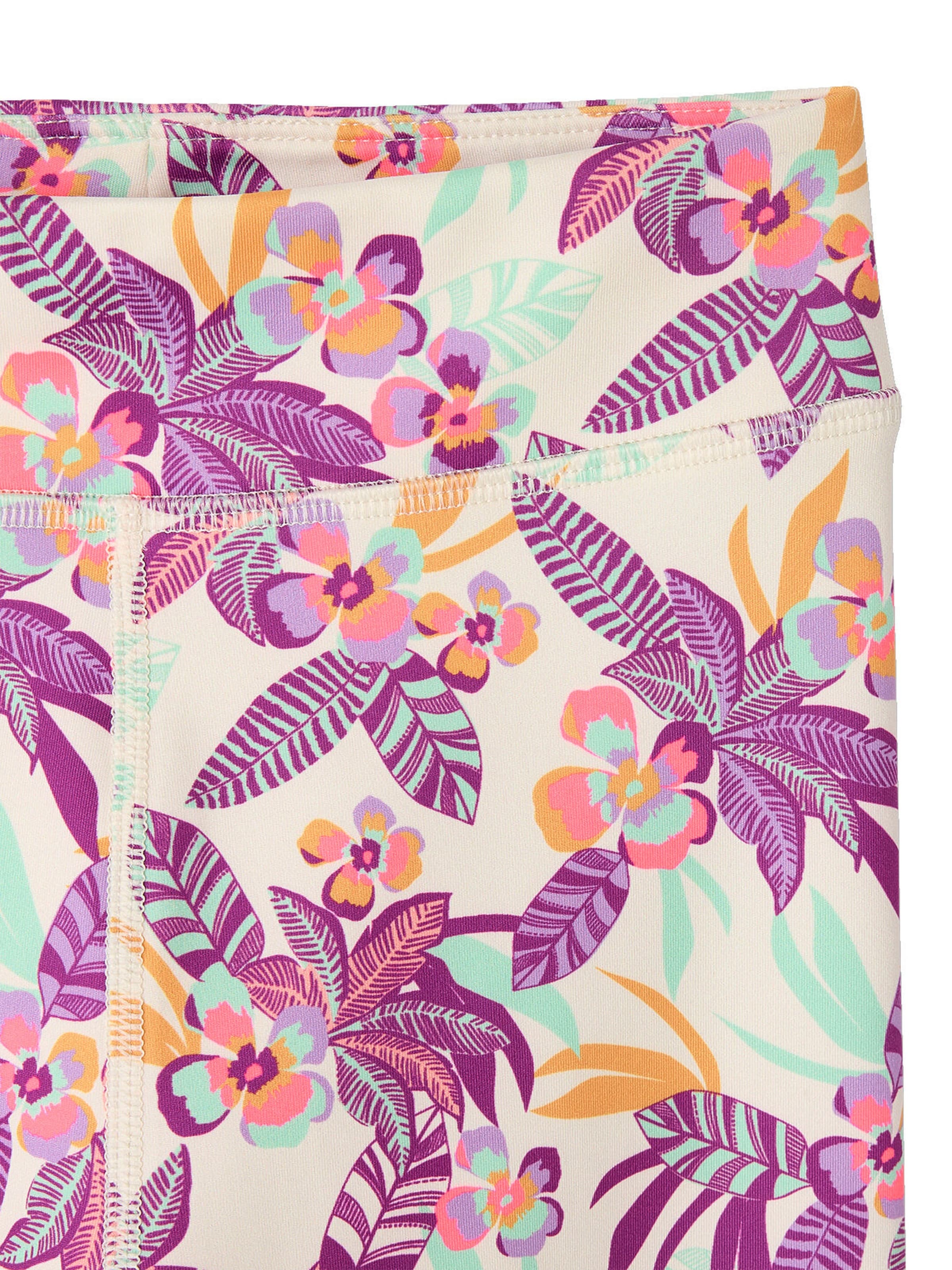 Vertbaudet Mädchen Sport-Leggings mit exotischem Print wollweiß