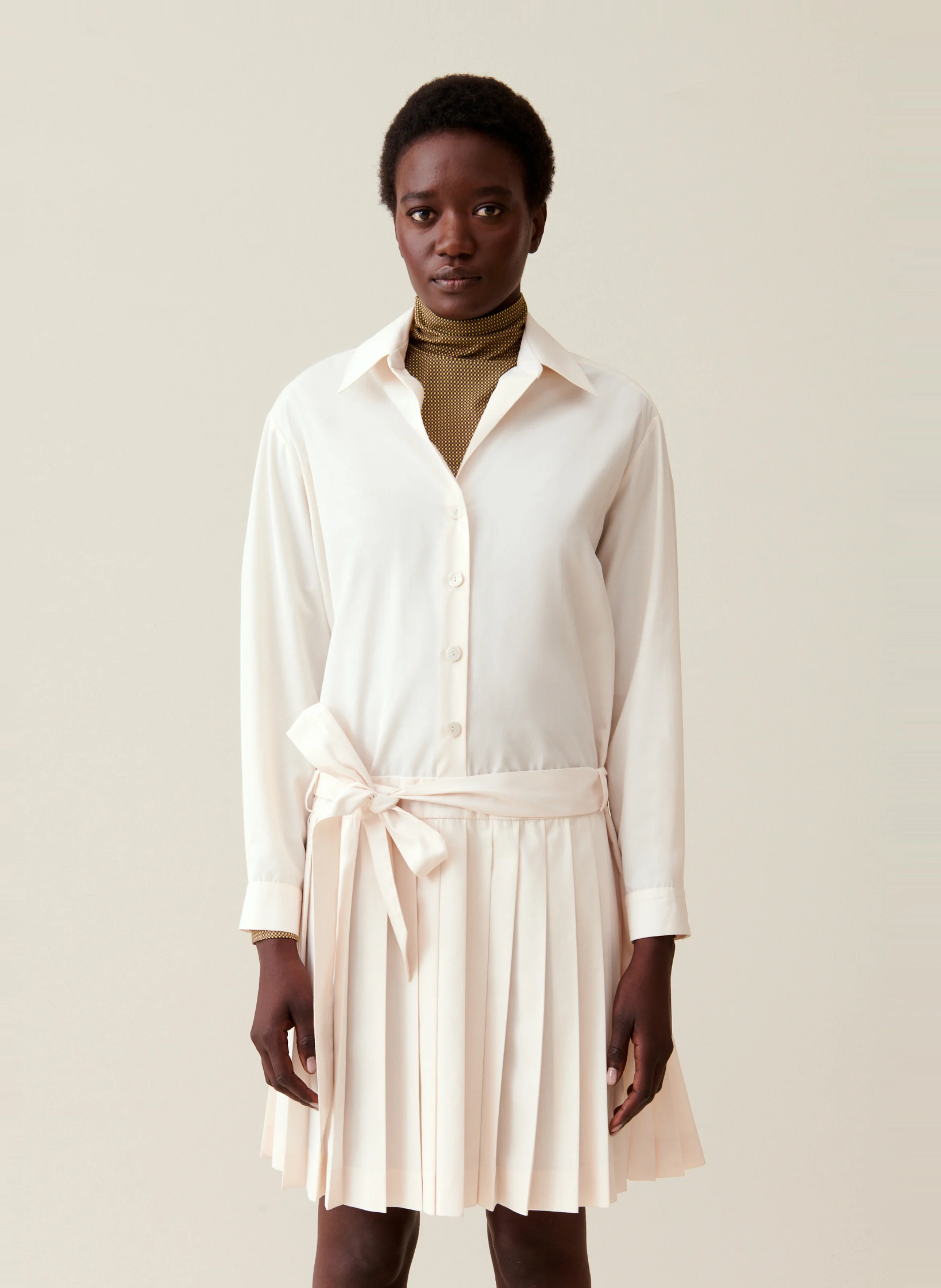 Robe chemise ceinturée boutonnée | Blanc
