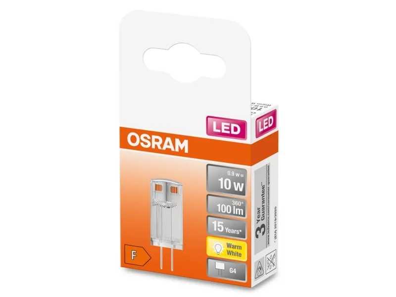 OSRAM PIN - LED-lyspære - form: T12 - G4 - 0.9 W (tilsvarende 10 W) - klasse F - varmt hvidt lys - 2700 K