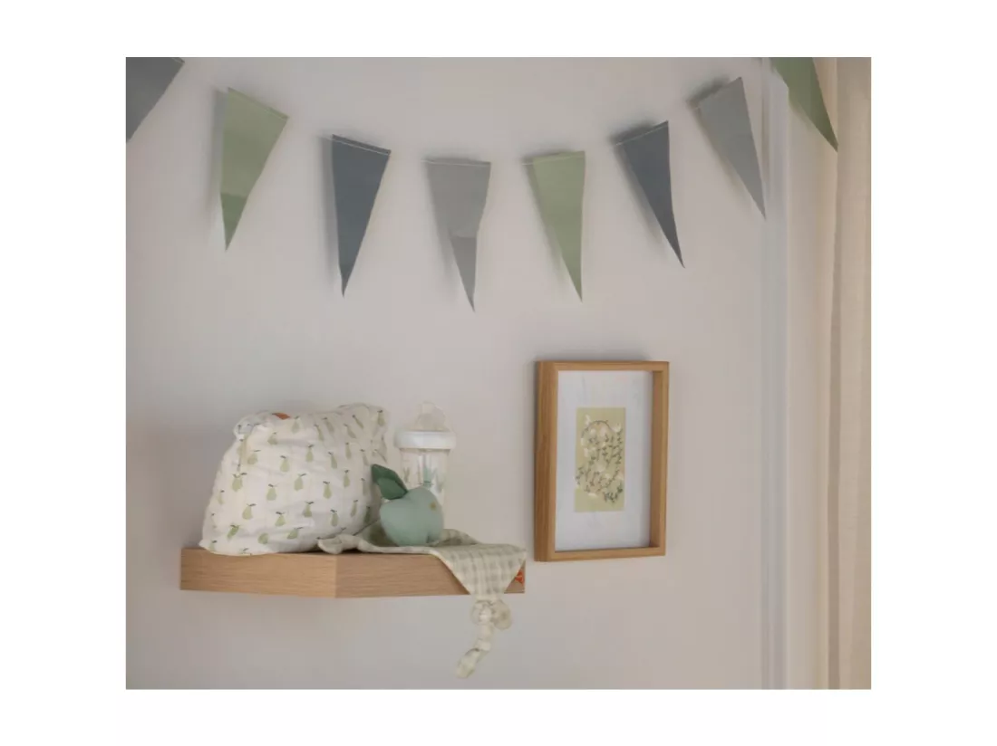 Doudou mouchoir pomme en coton Vert