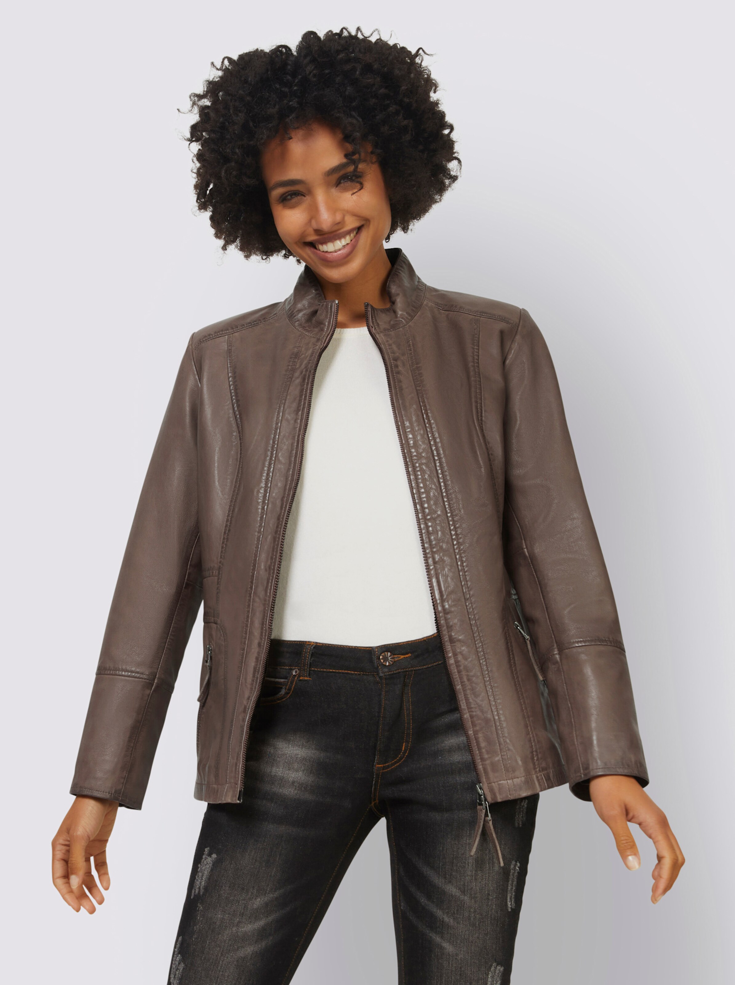 Leder-Jacke