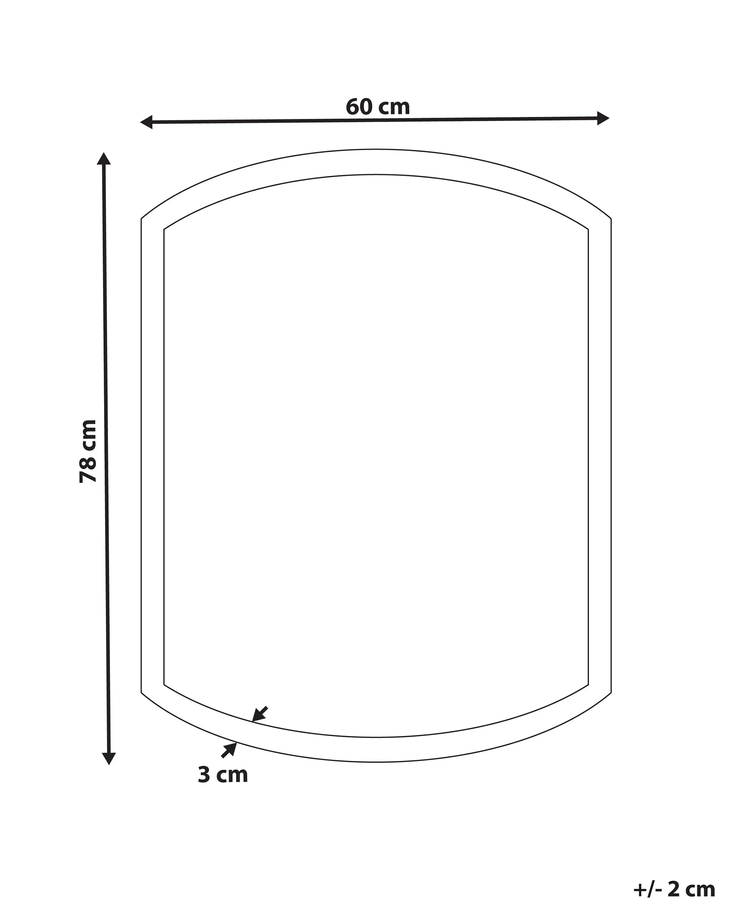 LED badkamerspiegel BEZIERS 60 cm 78 cm Zilver
