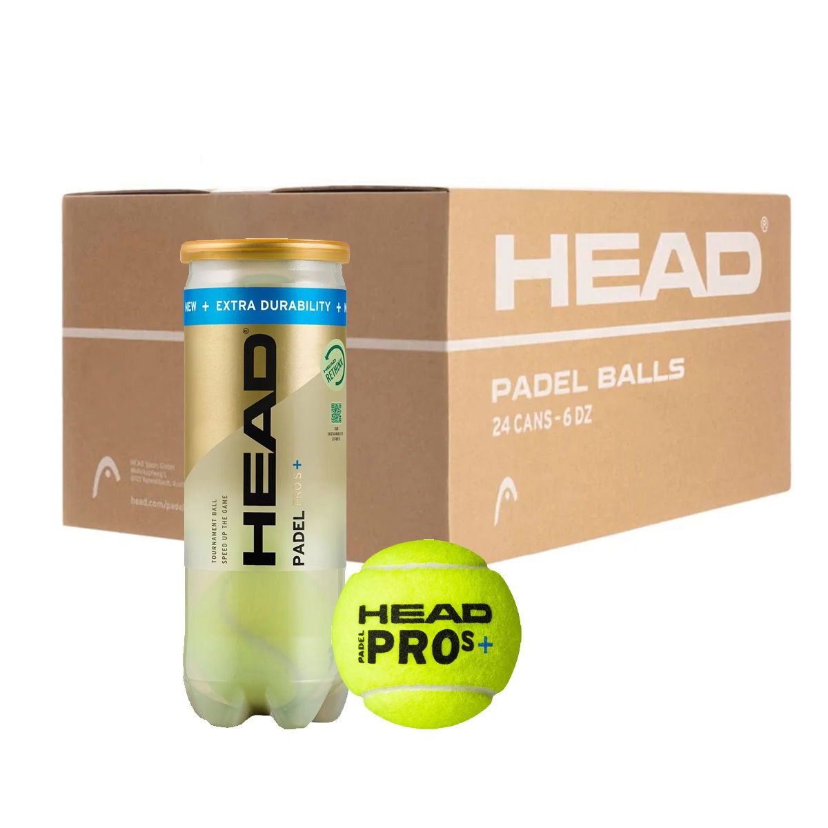 HEAD Pro S+ x3 Padel bolde - Kasse 24 Rør