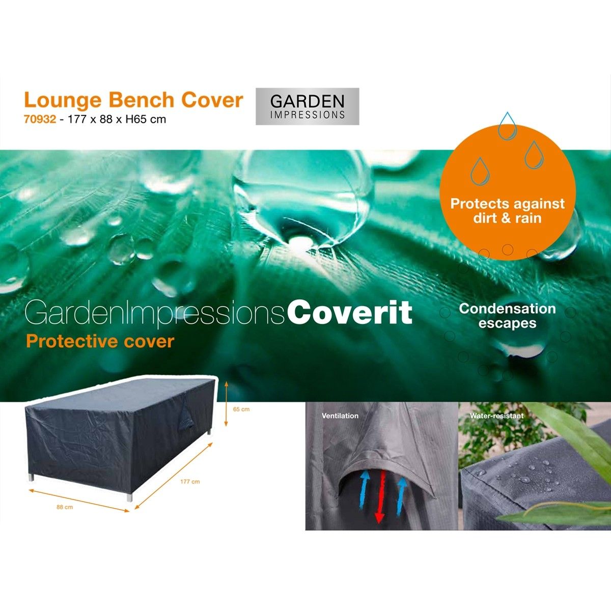 Garden Impressions 177 x 88 x 65 cm loungebankhoes