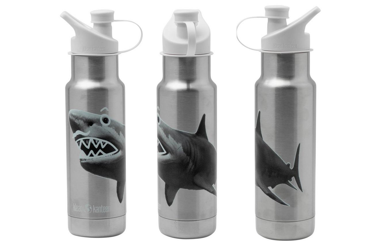 Klean Kanteen Insulated Kid Classic Narrow 1008786 drinkfles met sportdop Mr Shark, 355ml