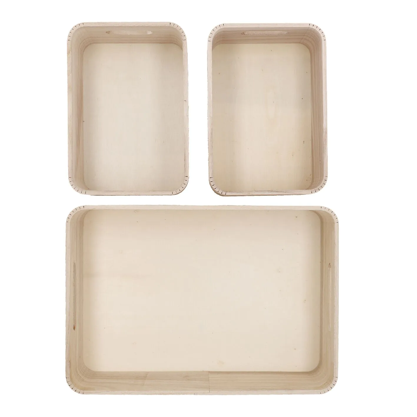 3er Set Kiste, geriffelt/natur