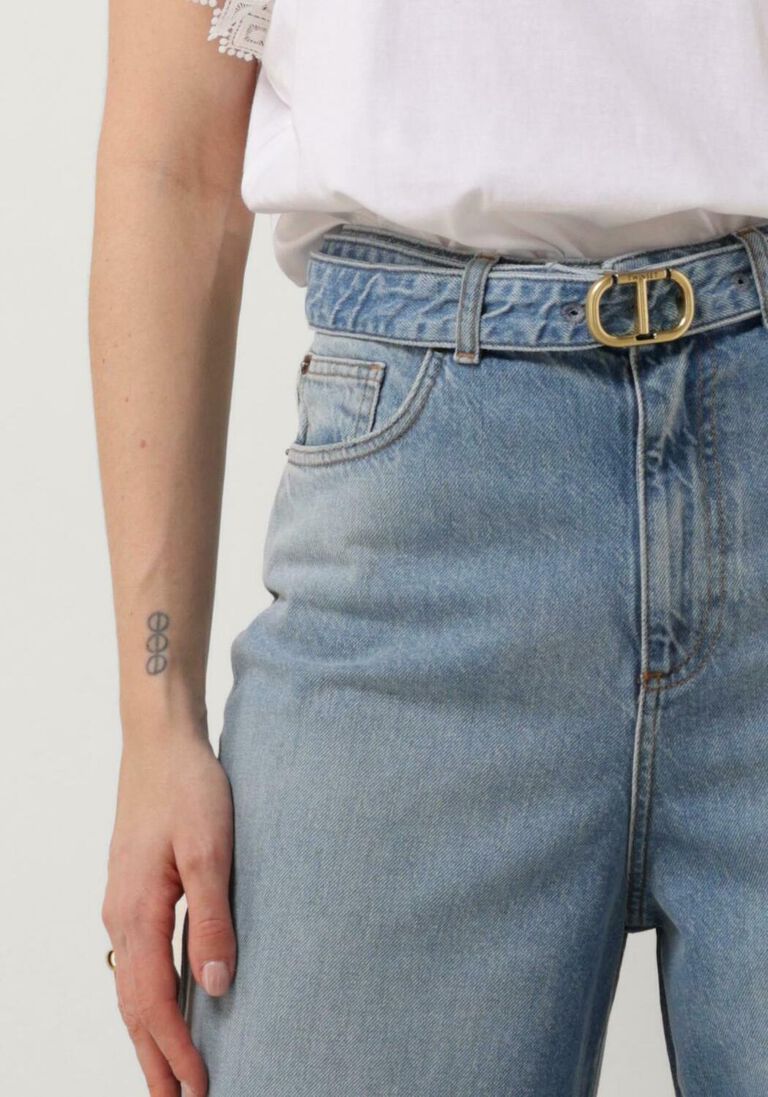 TWINSET MILANO blauwe twinset milano straight leg jeans woven trousers