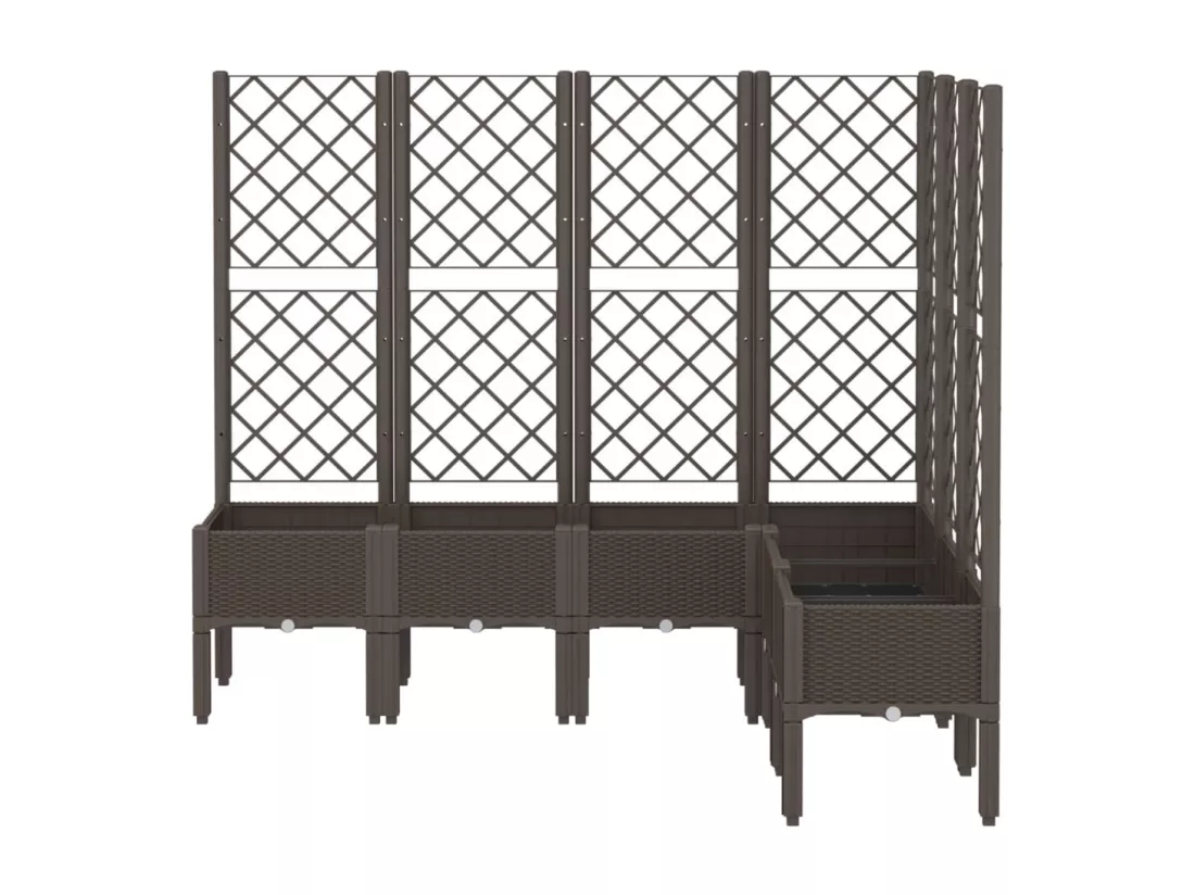 Jardinière avec treillis marron 160x120x142 cm PP