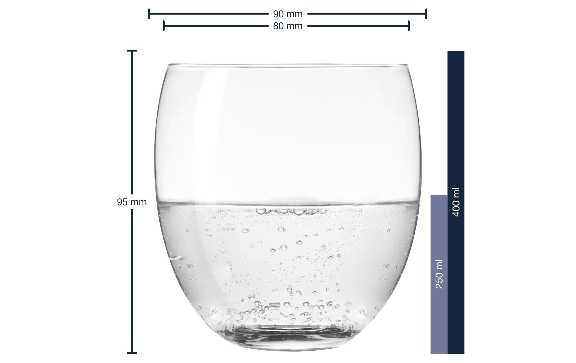 Trinkglas Cheers 400 ml, 6 Stück, TransparentKristallglas-Set