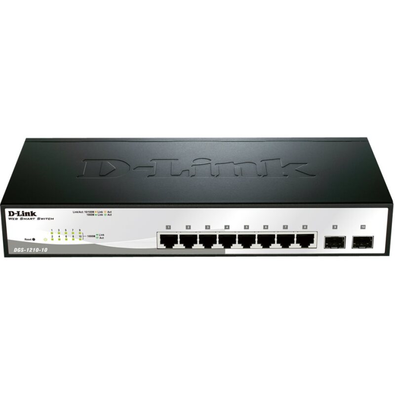 D-Link DGS-1210-10 commutateur réseau Géré L2 Gigabit Ethernet (10/100/1000) 1U Noir, Gris