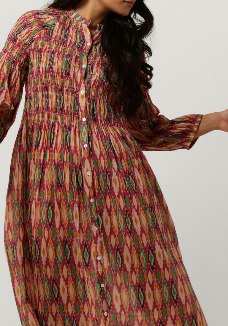 BY-BAR multi by-bar midi jurk loulou summer ikat dress