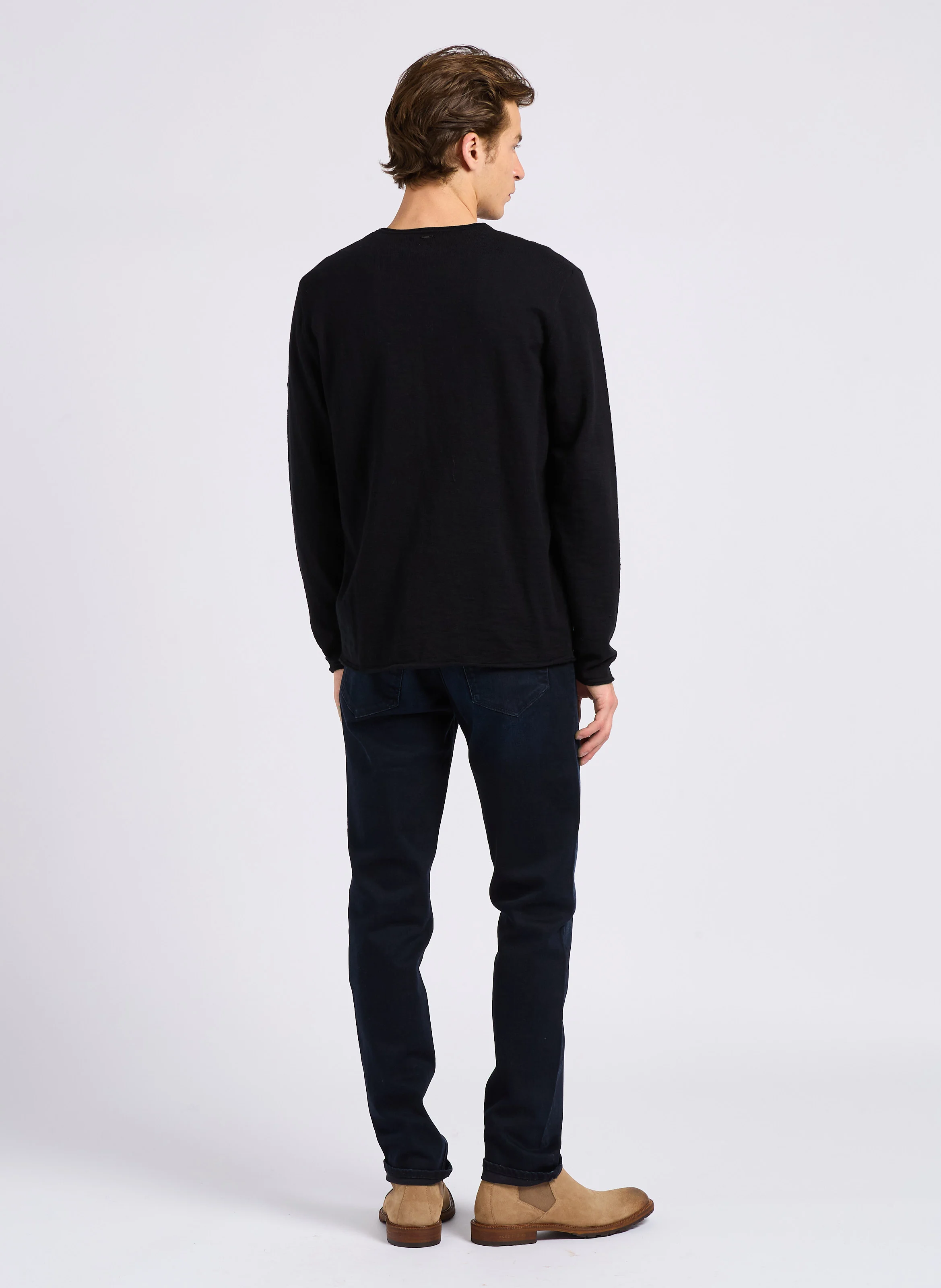 Pull col bateau en coton | Noir