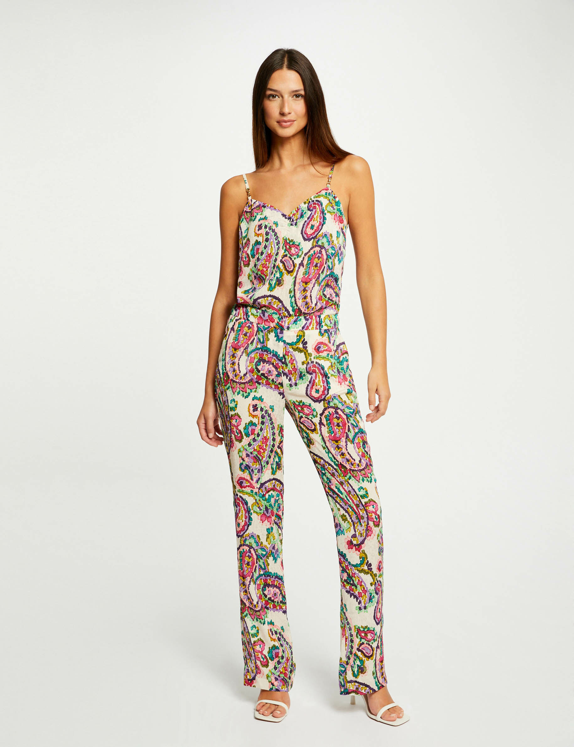Blouse bretelles fines imprimé cachemire multico femme - multico