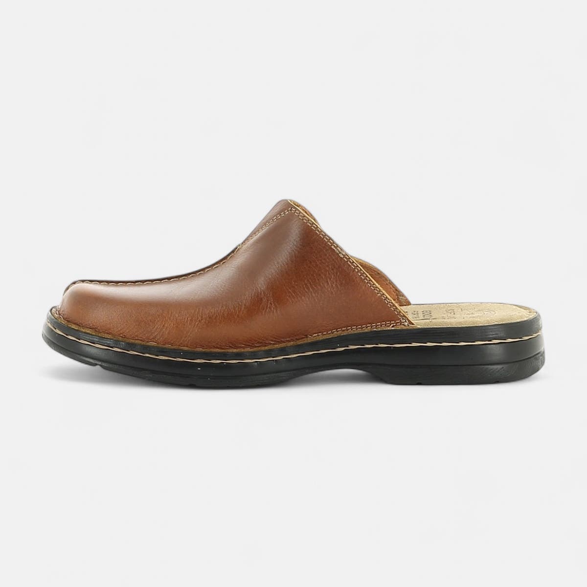 Sabots Homme en cuir cognac