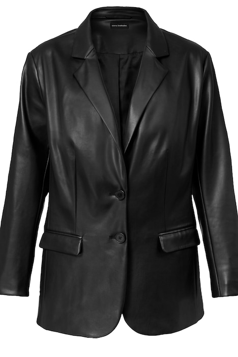 Blazer, Lederoptik, Classic Fit, Revers
