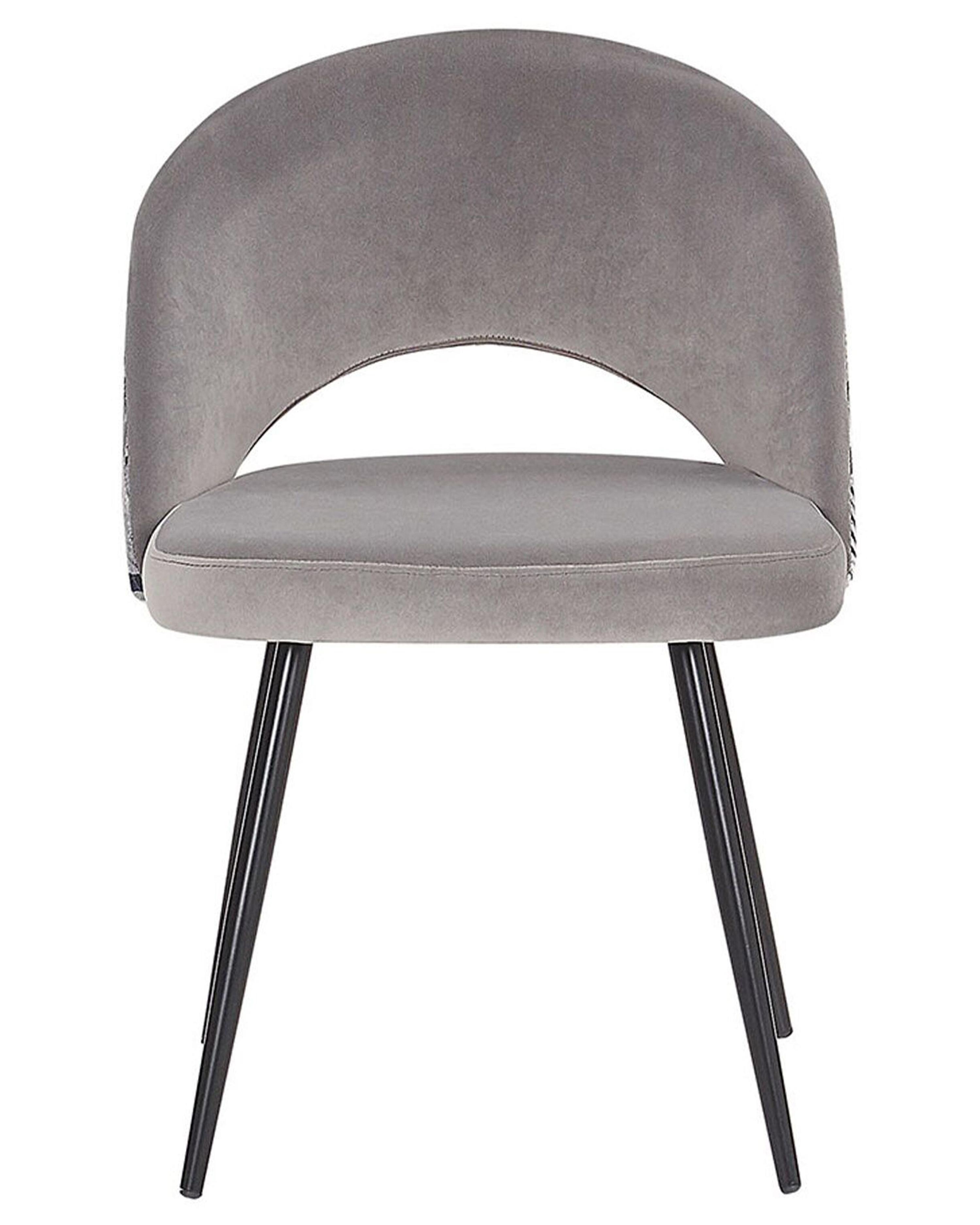 Set van 2 eetkamerstoelen VIVIAN Fluweel Grijs