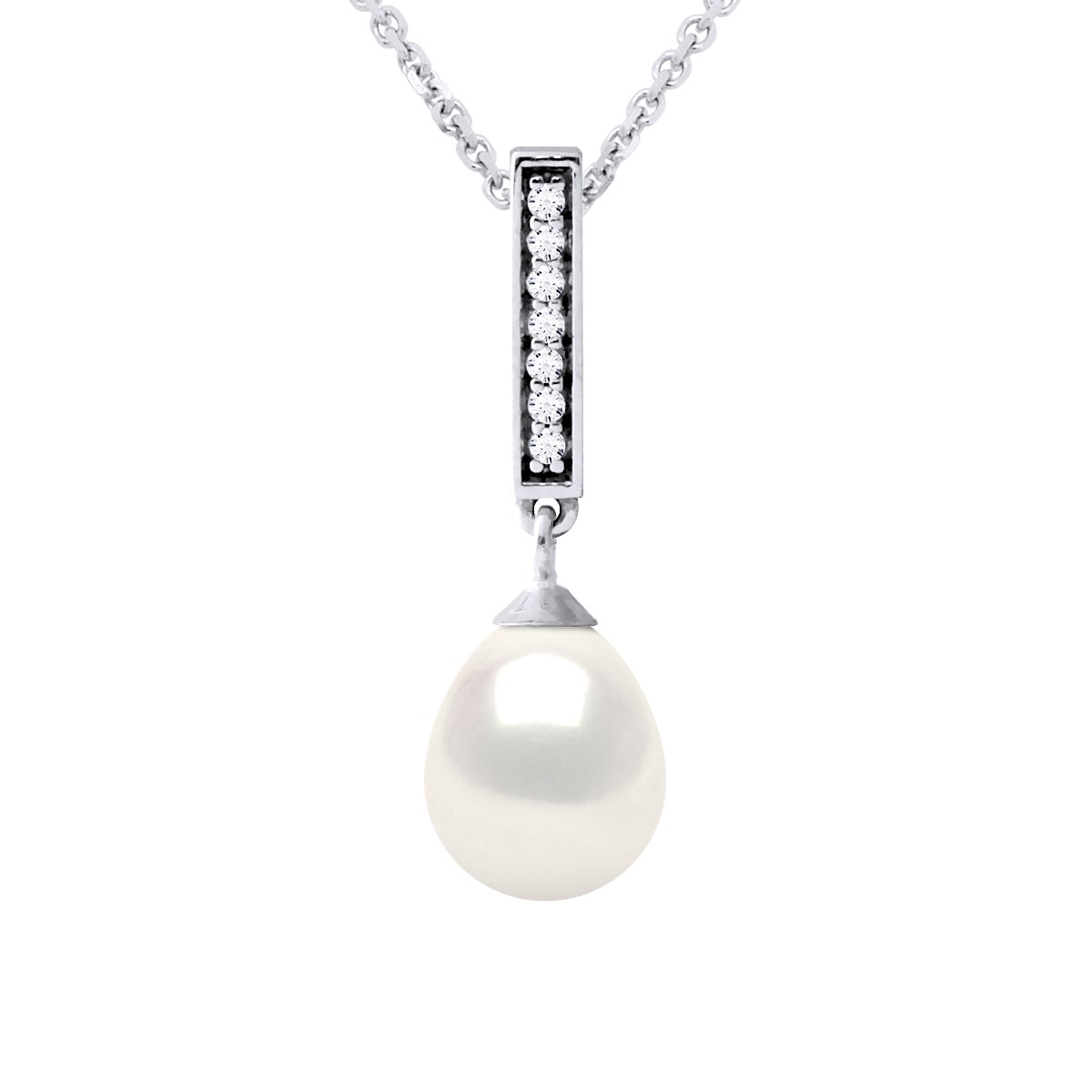 Collier Rang de Perles d'Eau Douce Blanches 5-6 mm Fermoir Argent 925