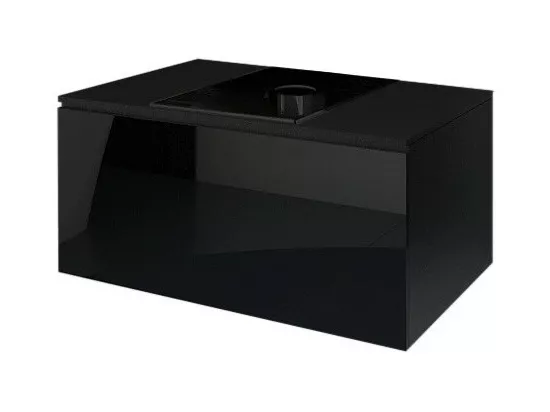 Ensemble meubles de salle de bain noir collection OWL. 2 colonnes 37x110x35, meuble sous vasque