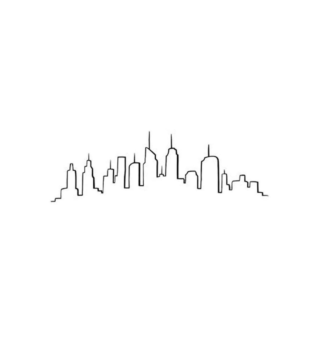Sticker Plat Déco Skyline 50x70cm Noir