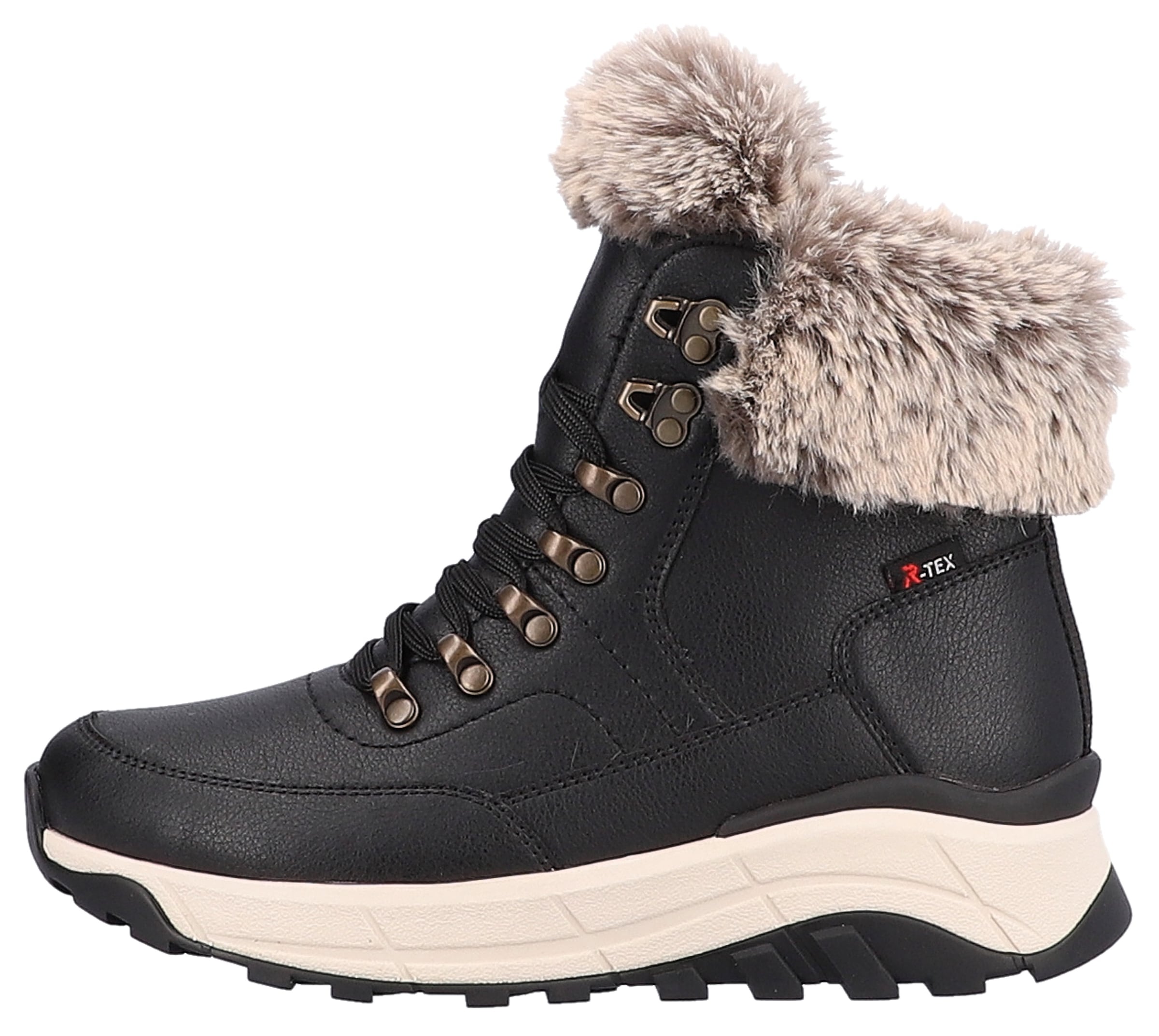 RIEKER Sport Winterboots  Hightop Sneaker, Schnürboots, Winterschuh mit Lammwollfutter