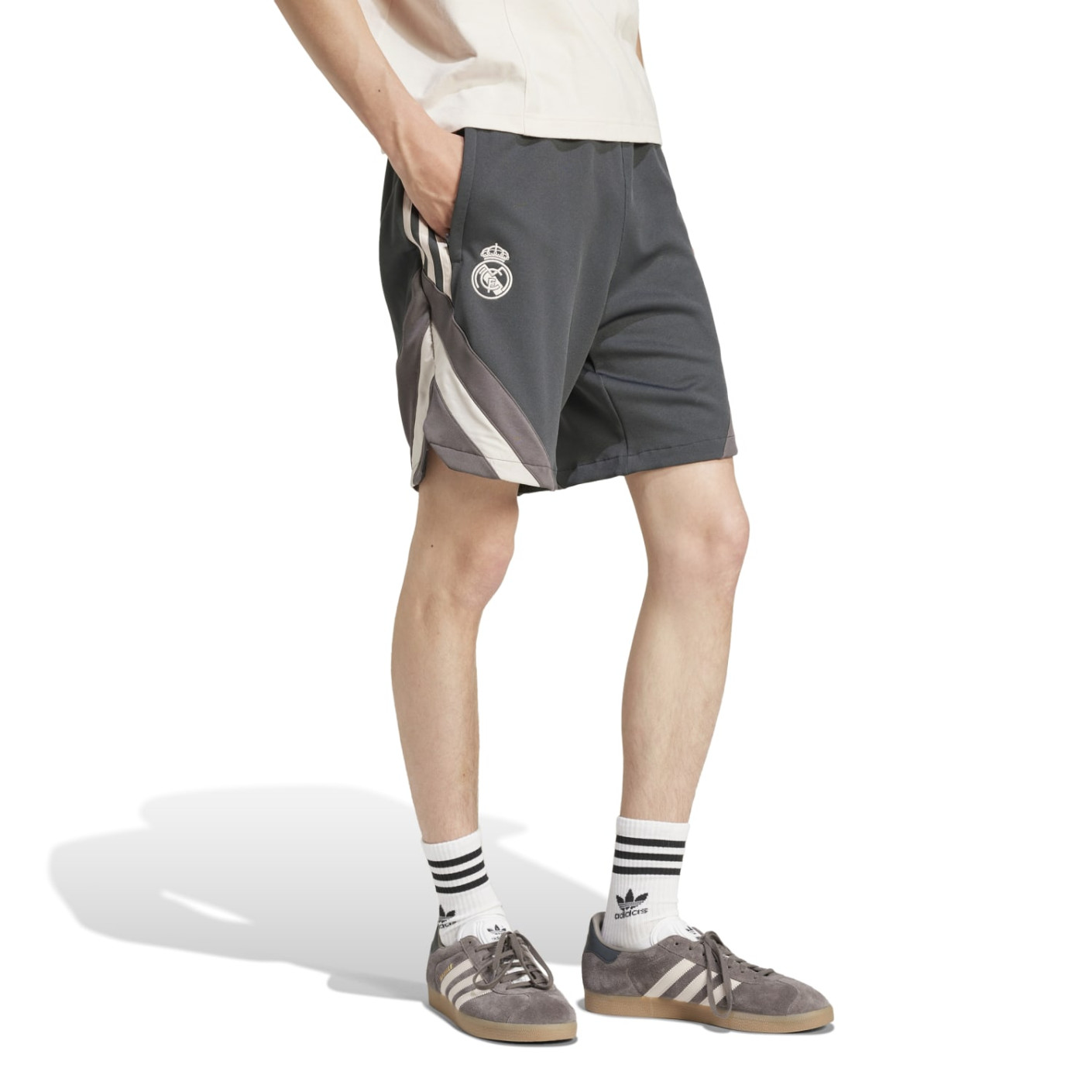 Adidas Real Madrid Originals Broekje 2024-2025 Donkergrijs Bruin Beige
