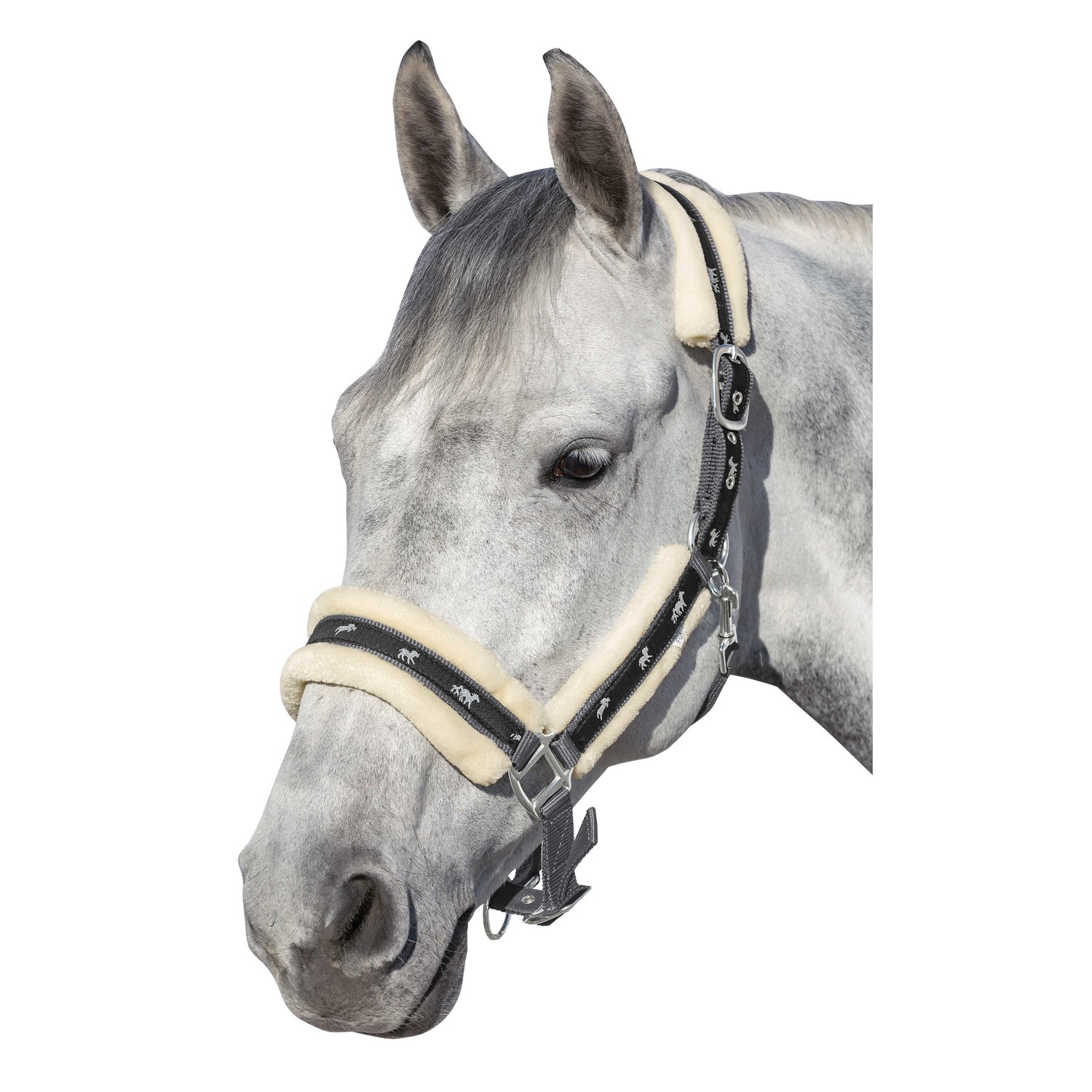 Horse-friends Webhalfter Vigo mit Kunstfell  - titan