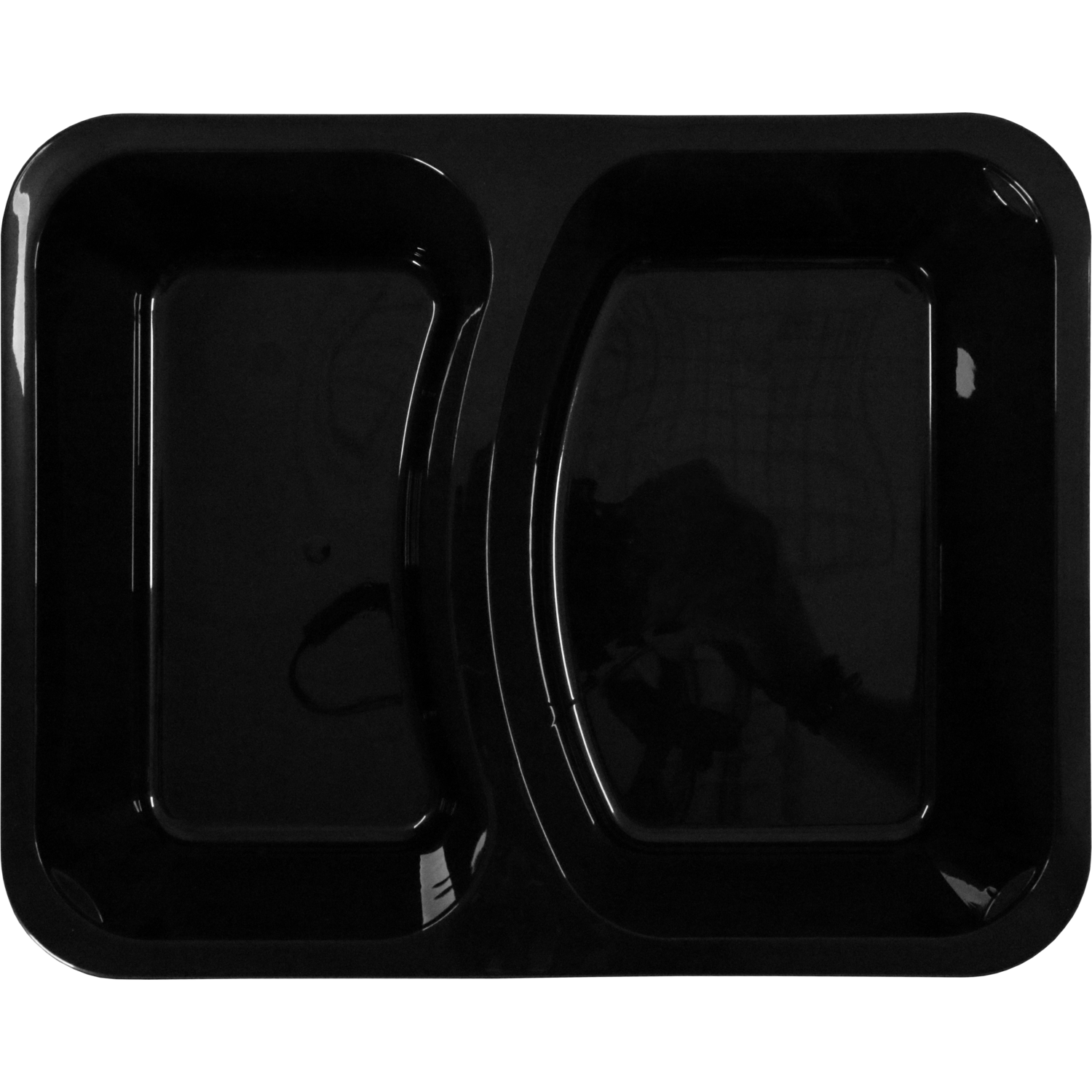Bak, PP, 2-vaks, spuitgiet, menubak, 228x178x45mm, zwart
