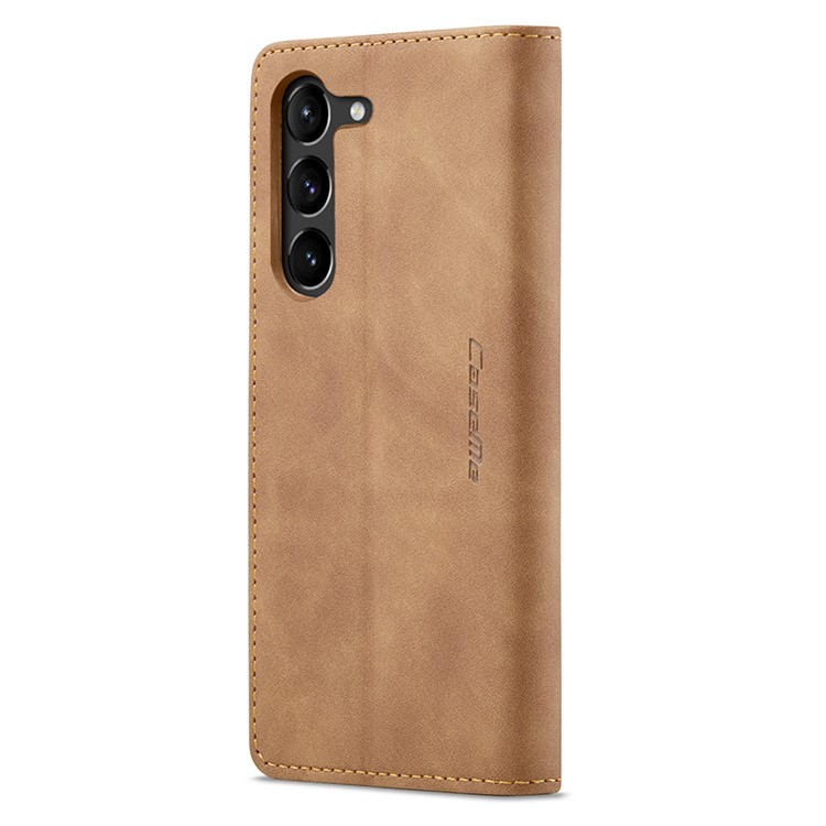 Samsung Galaxy S24 Leder Tasche Flip Wallet Etui mit Kartenfächern - Braun