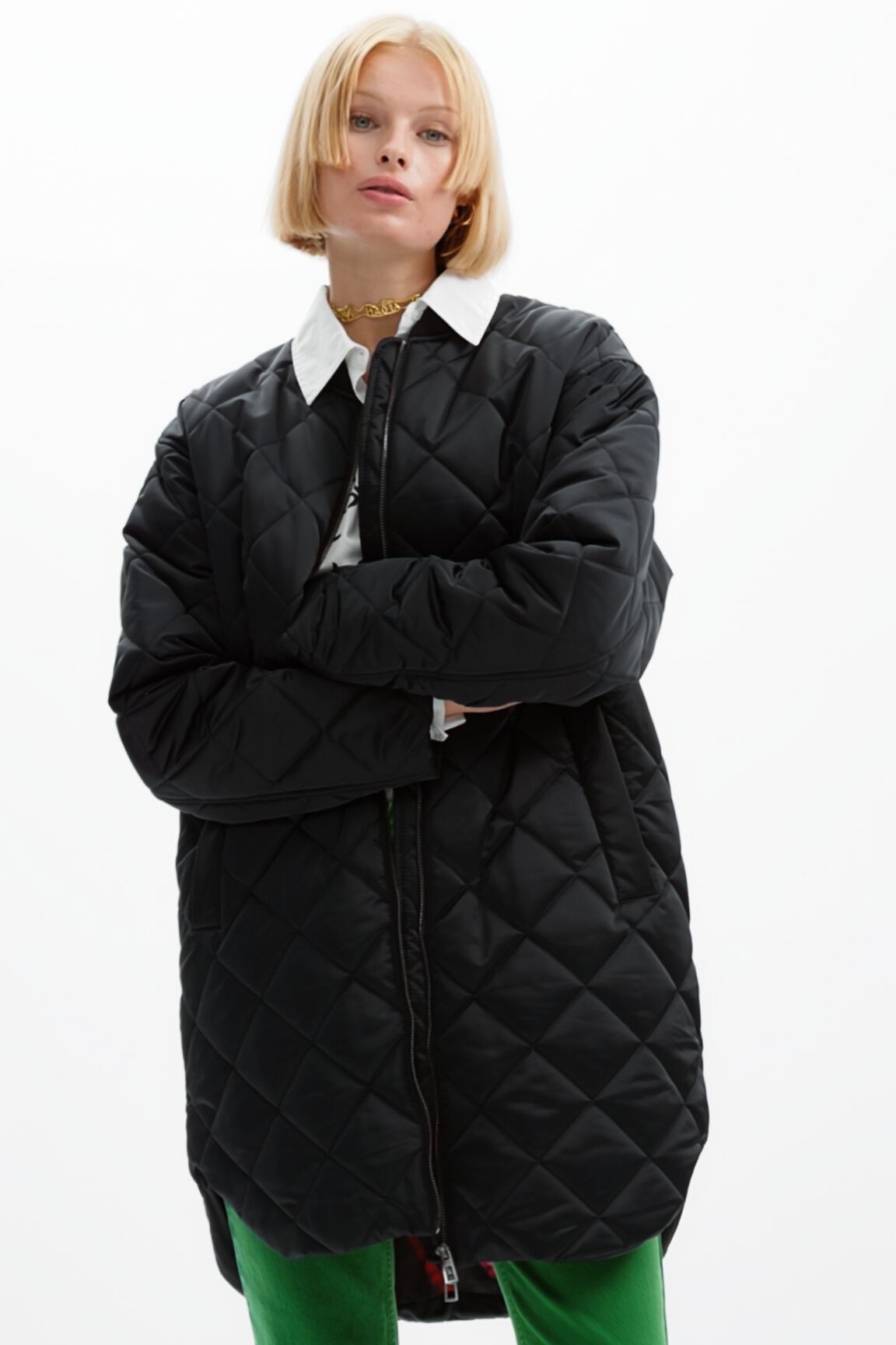 Long bomber matelassé