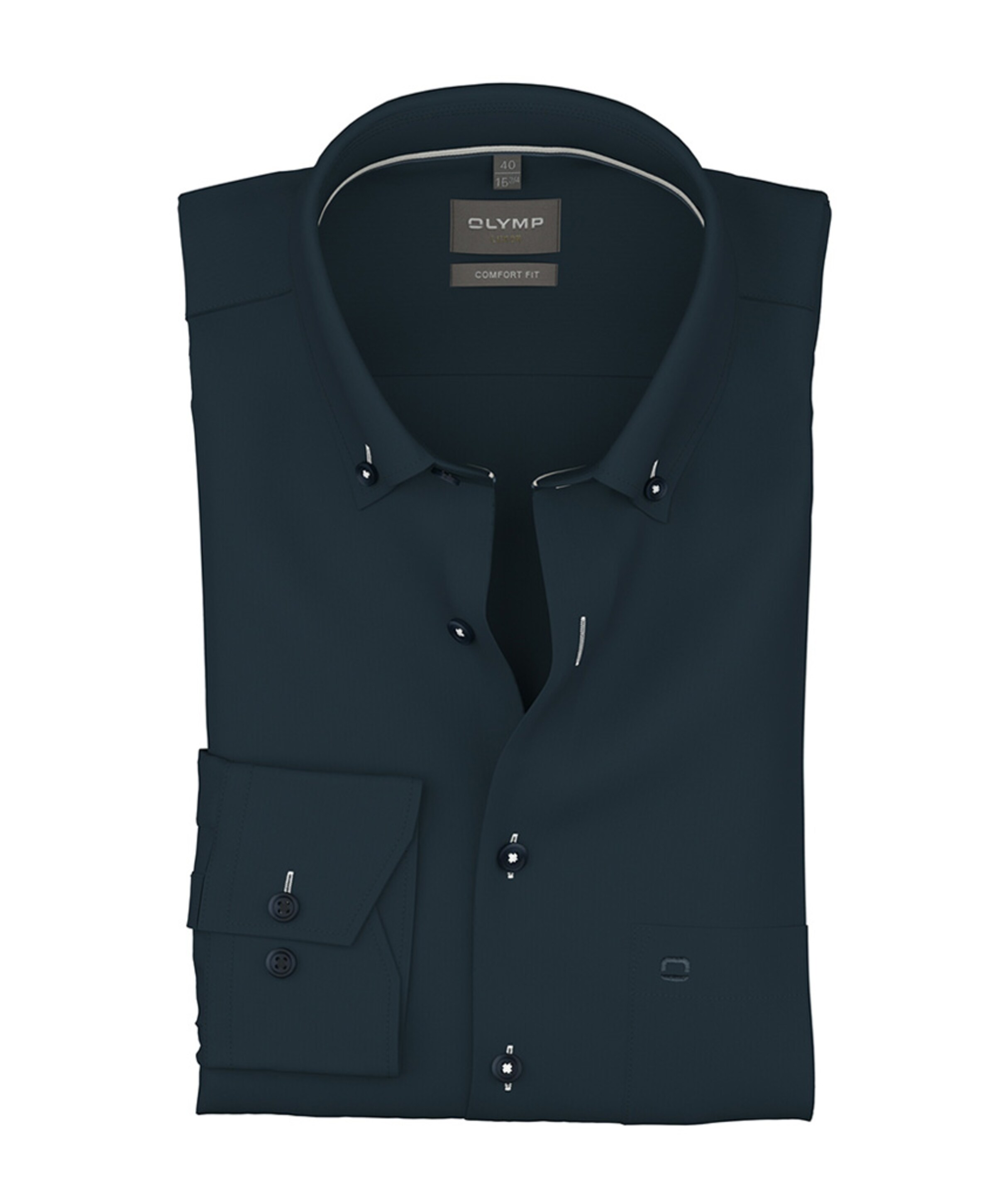 Olymp Comfort Fit Luxor Heren overhemd lange mouw blauw