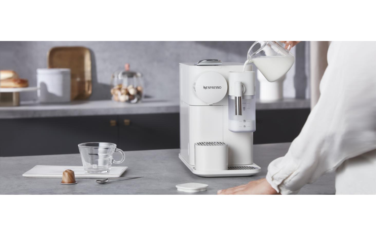 Kaffeemaschine Nespresso New Lattissima One EN510.W Weiss<br>All-in-one Kapselmaschine der Original Line für Espresso, Lungo, Cappucino und Latte Macchiato