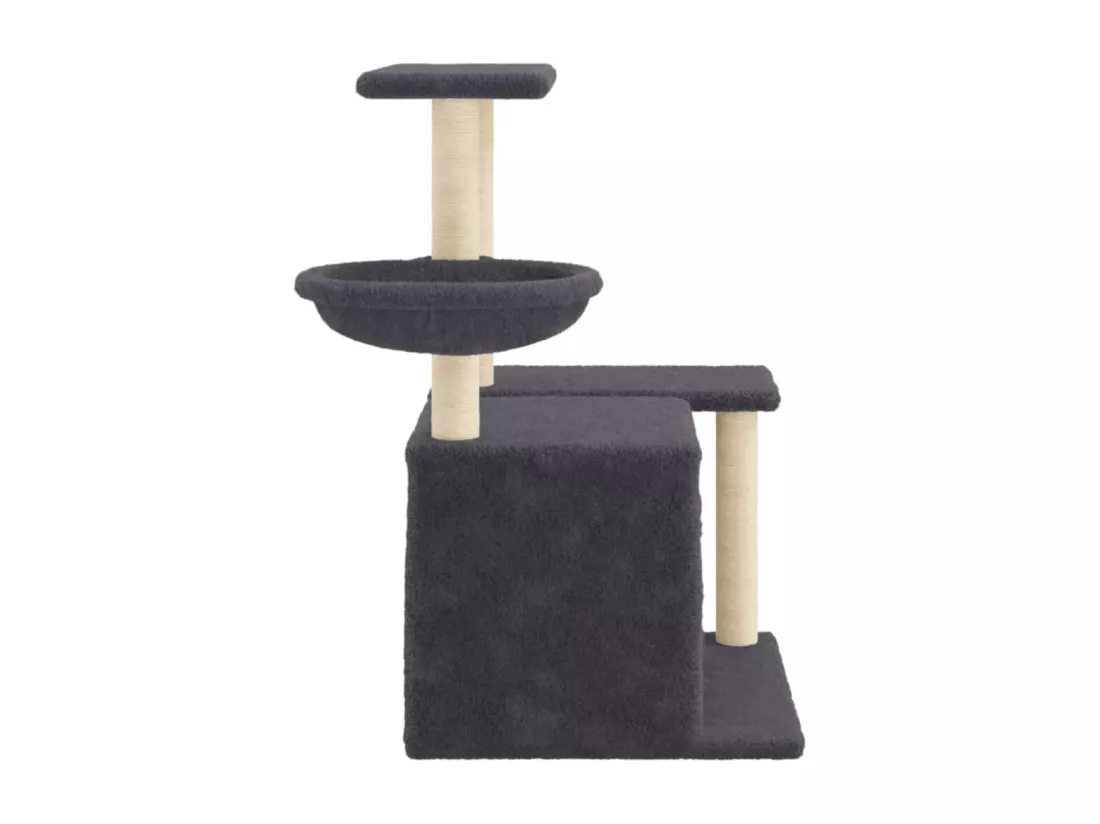 Arbre à chat avec griffoirs en sisal Gris foncé 83 cm