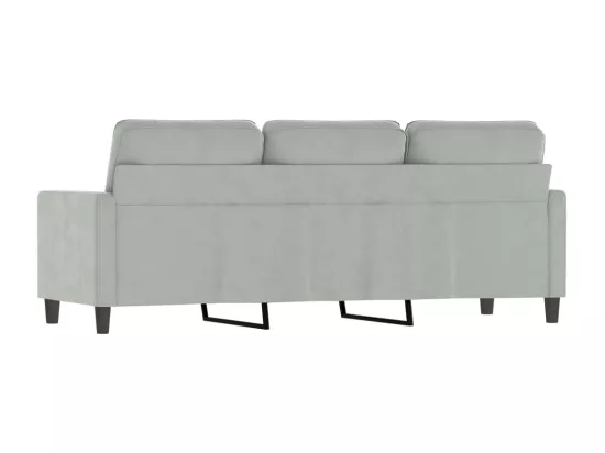 Canapé à 3 places Gris clair 180 cm Velours