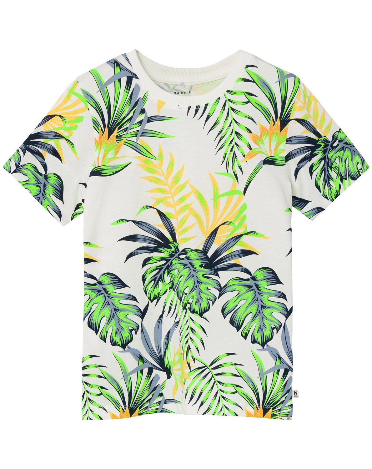 T-Shirt NKMFLANKO LEAVES in jet stream
