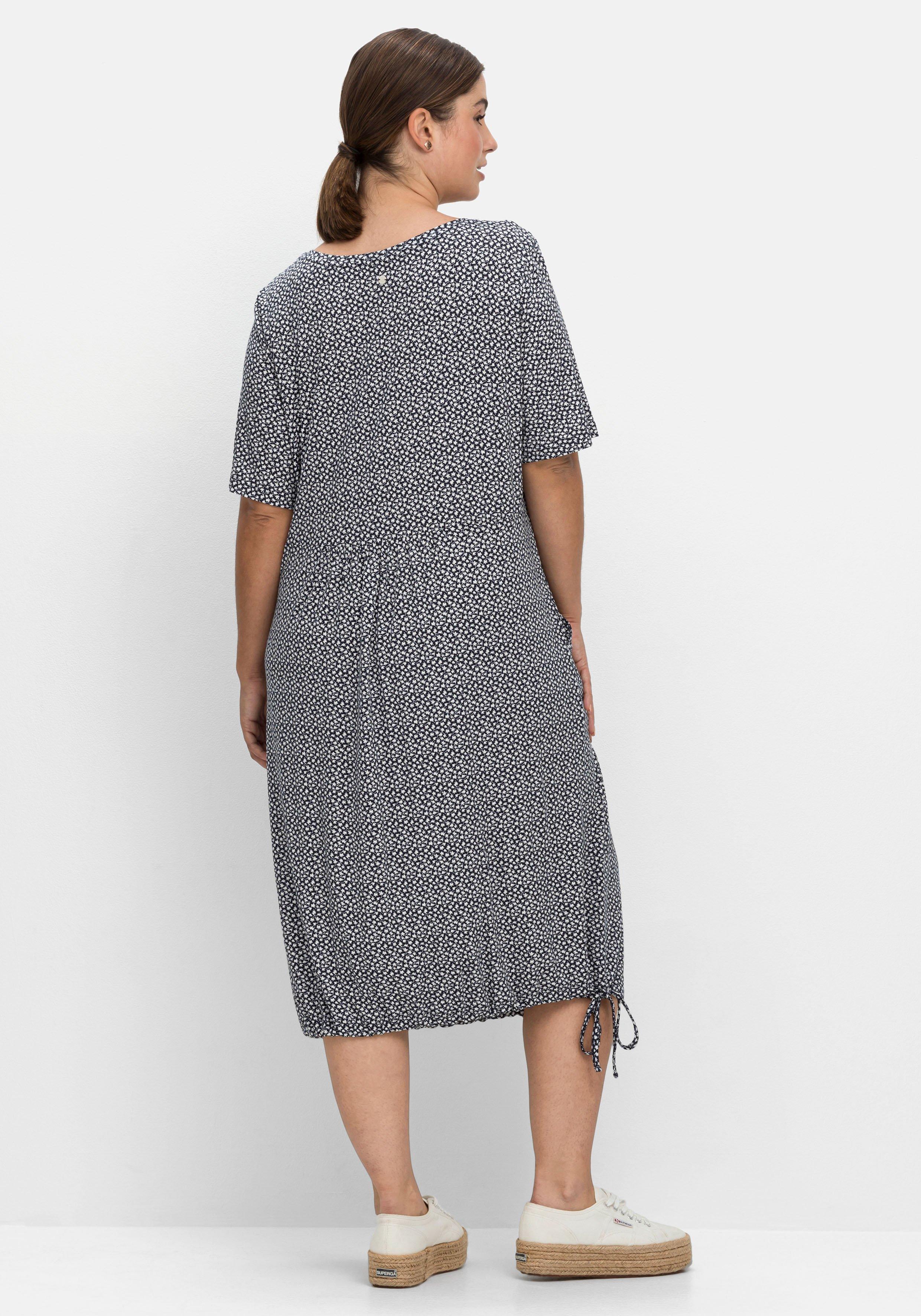 Jerseykleid mit Minimalprint und Saum-Tunnelzug