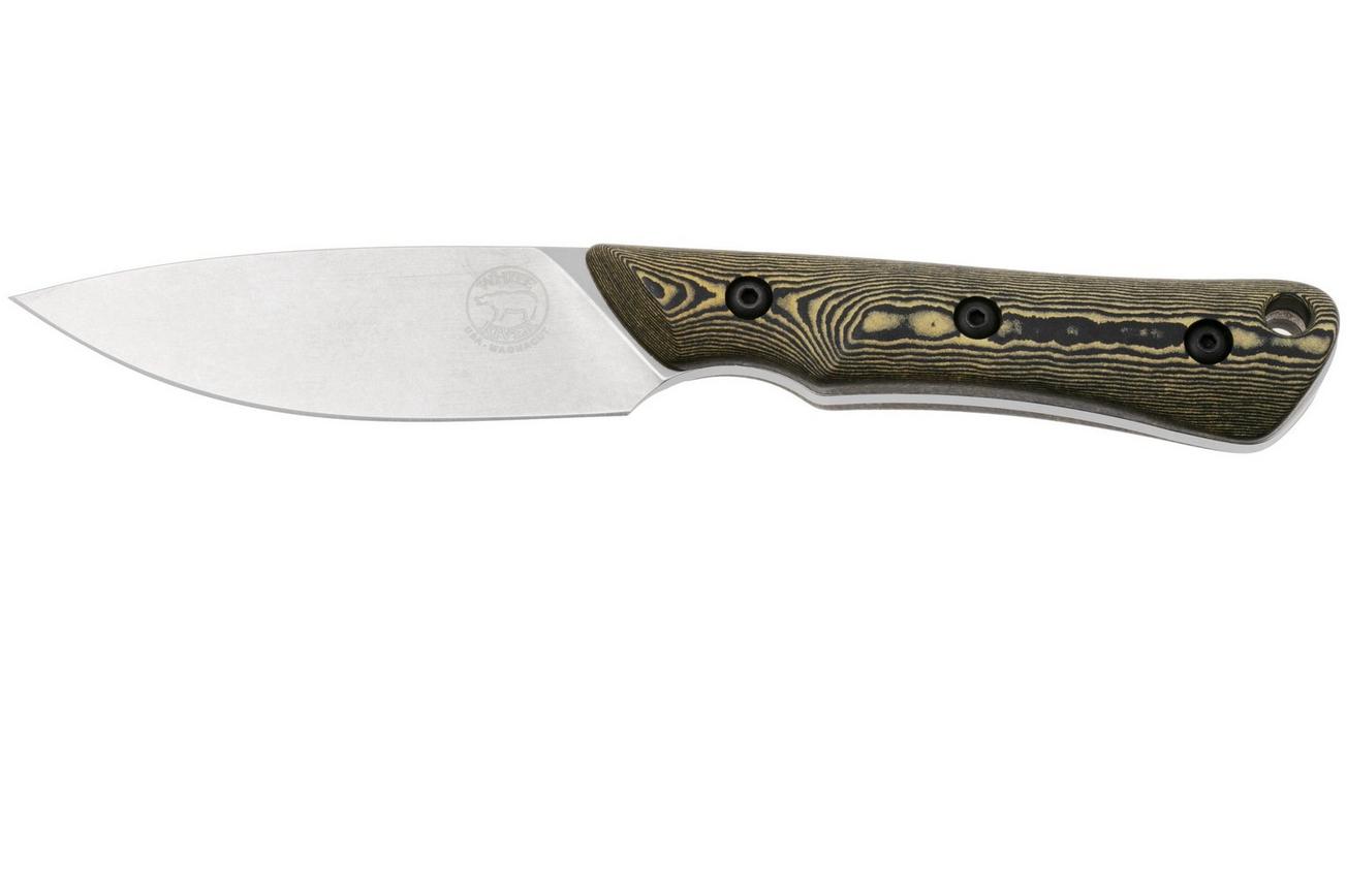 White River Knives Brave WRSS-BRV-RMB Stonewashed Magnacut, Maple Black Richlite, jachtmes, Smith and Sons design