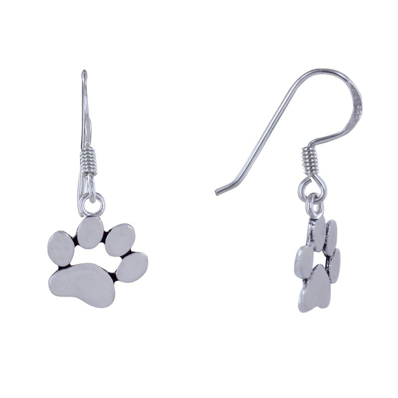 Boucles d'Oreilles Argent Patte de Chien